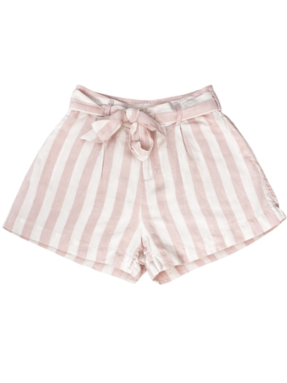 Rails Katy Stripe Shorts Pink White High Rise Tie Waist Small